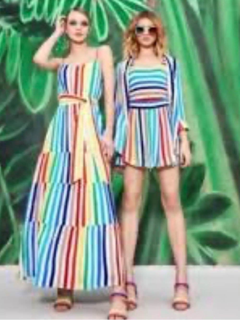 Alice + Olivia Multicolor Vertical-Stripe Tiered Maxi Skirt